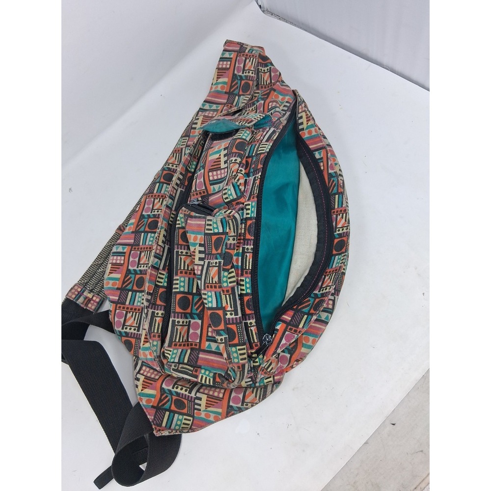 KAVU Rope Sling Bag Colorful Geometric Pattern. K - Picture 8 of 11